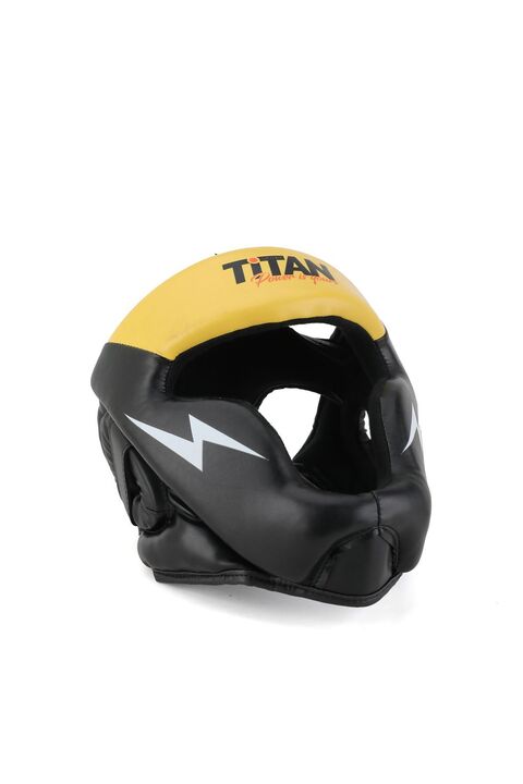 Titan Sport Yüz Korumalı Siyah Sarı Antreman Boks Kaskı