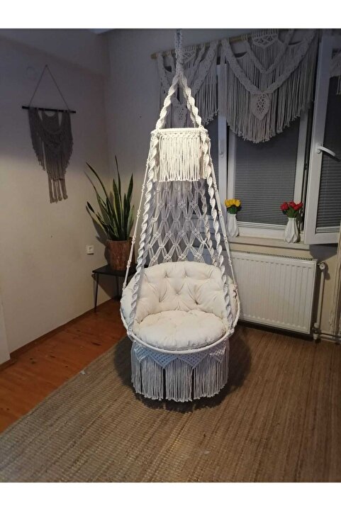 LADİN Elegant concept Makrome Salıncak Minderi Ürün "salıncak Görsel Amaçlı Kullanılmaktadır"