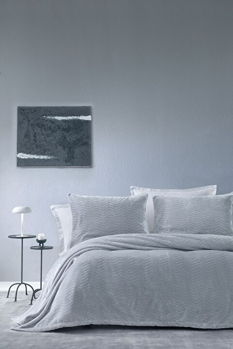 Yataş Dazel Çift Kişilik Battaniye Yatak Örtüsü Seti 240x225 Cm - Gri