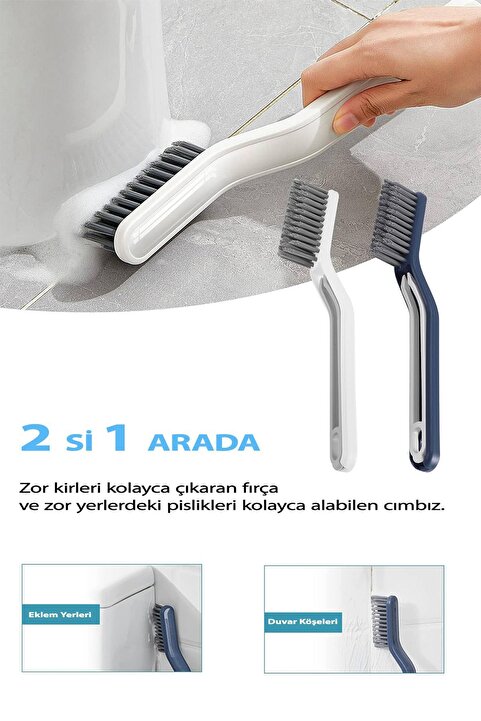 Factorial Cımbızlı Temizlik Fırçası Banyo Mutfak Duvar Arası Klozet Detaylı Temizlik Paspas İleda