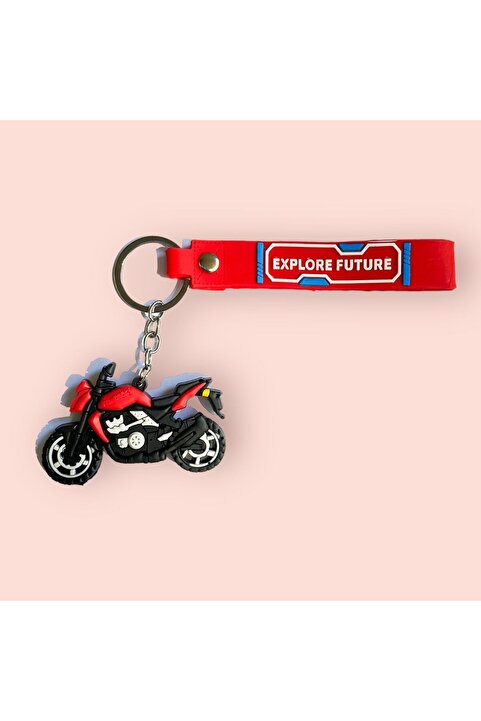 neptünstore Kawasaki Kırmızı Motor , Motosiklet Figürlü 3D Anahtarlık Uyumlu