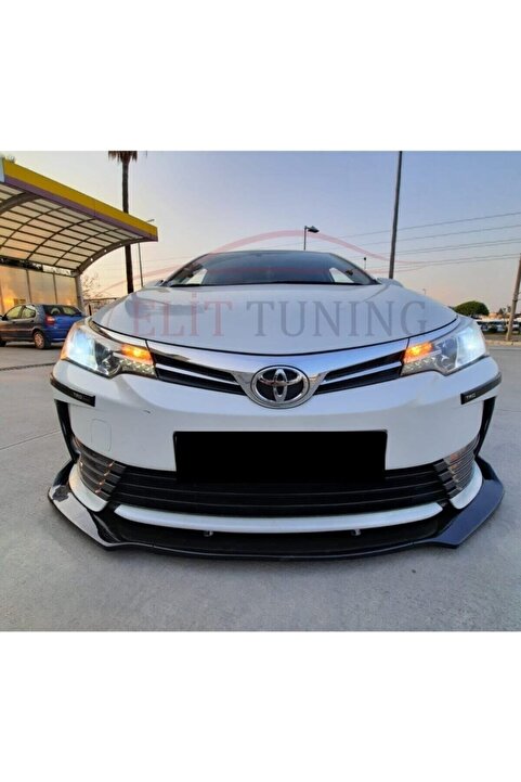 ElitTuning Toyota Corolla Ön Lip Yeni Kasa Piano Black Tampon Eki 3 Parca
