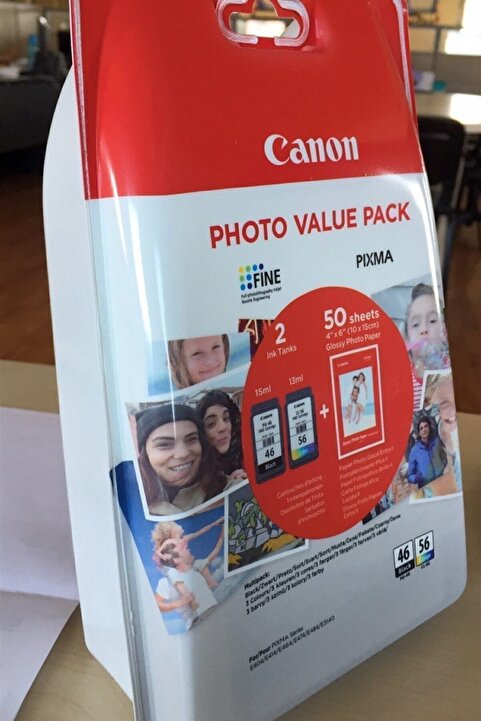Canon Pg-46 Cl-56 Multipack 2'li Mürekkep Kartuş 50 Adet 10x15