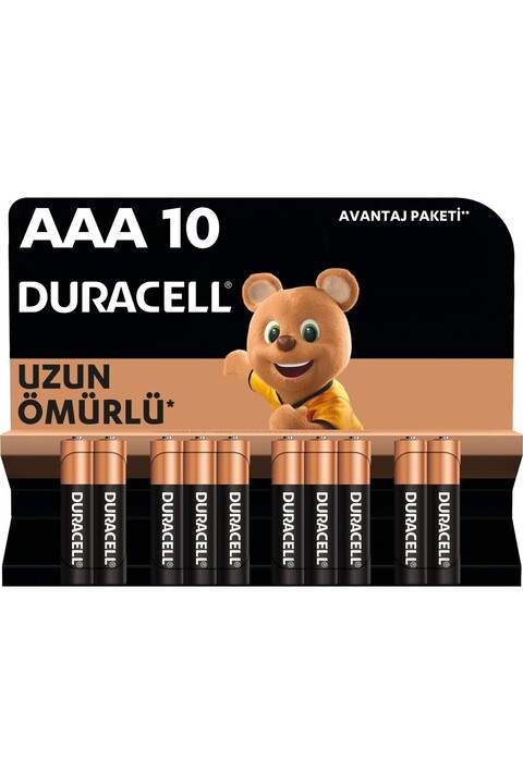Duracell AAA İnce Kalem Pil Alkalin 10 lu Paket Basic LR03 / MN2400 Kalem Pil