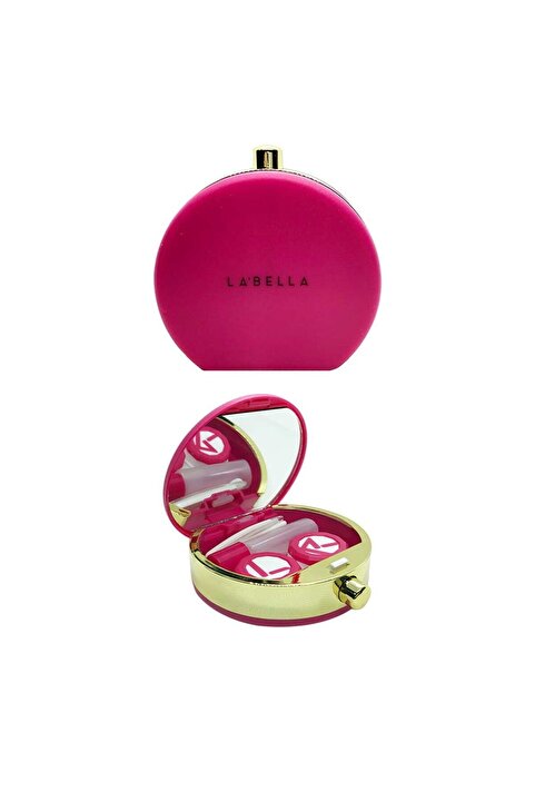 Labella LENS KABI+ LENS TAKMA APARATI+MİNİ SOLÜSYON ŞİŞESİ (PARFÜM KUTUSU DİZAYNI PEMBE RENK)