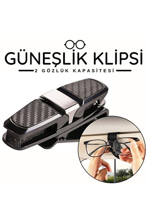 CONOCER Araba Araç Içi Iki Taraflı Güneş Gözlük Ve Kart Tutacağı Oto Araç Içi Klips Siyah Organizer