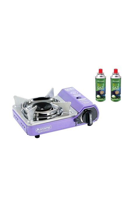 Orcamp Tekli Mini Portatif Ocak Plastik Çantalı + 2 Adet 227 Gram Kartuş Gaz