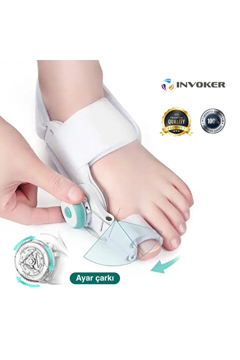 INVOKER Ayarlı Ayak Baş Parmak Kemik Düzeltici Halluks Valgus Başparmak Eğriliği Düzeltme Aparatı Gece Aleti