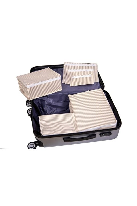 Spartek home textile 6 lı Valiz  Düzenleğici  Bavul içi Organizer Set  seyehat hurçu  Desenli