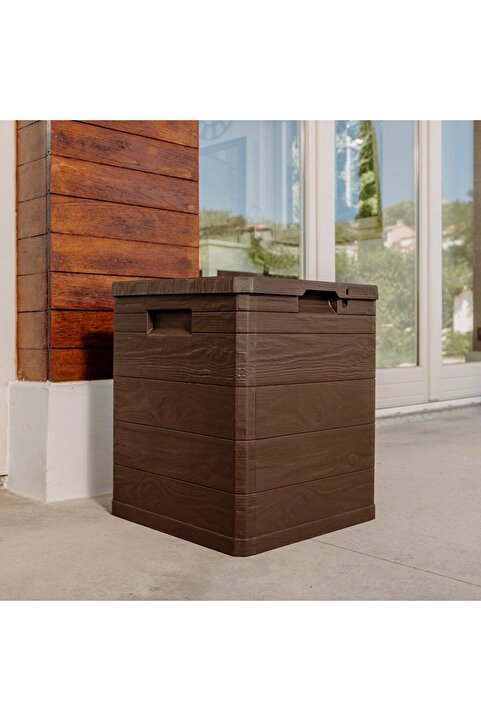 TOOMAX Multibox Woody's 90lt Bahçe Depolama Sandığı , Plastik Sandık , Bahçe Dolabı