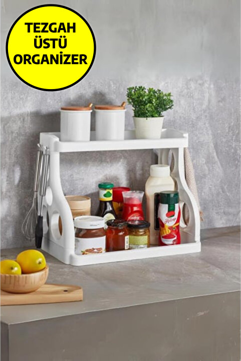 Open Home Concept Tezgah Üstü Çok Amaçlı Elegance Organizer / Düzenleyici Beyaz
