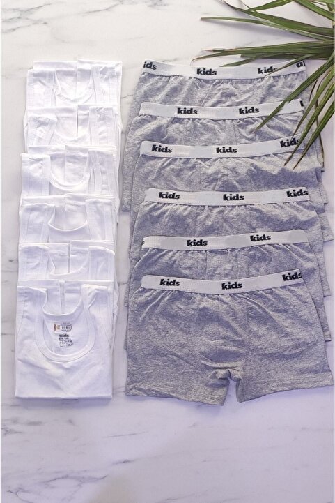 chulfa Erkek Çocuk Atlet Boxer 6 Lı Takım