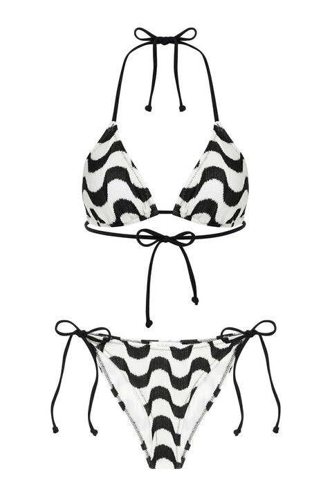Aquella Triko Örme Çok Renkli Üçgen Bikini Takım