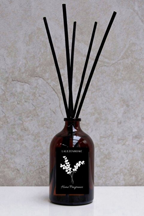 LALEZEN HOME Vanilya Kokusu Bambu Çubuklu Amber Cam Şişeli 100 Ml
