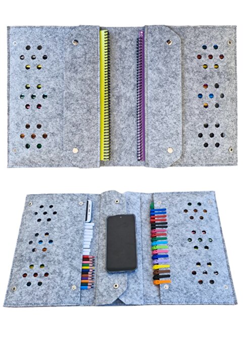 Next Craft Resim Çantası Kalemlikli Tablet Defter Boya Malzemeleri Aktivite Çantası 10 Renk