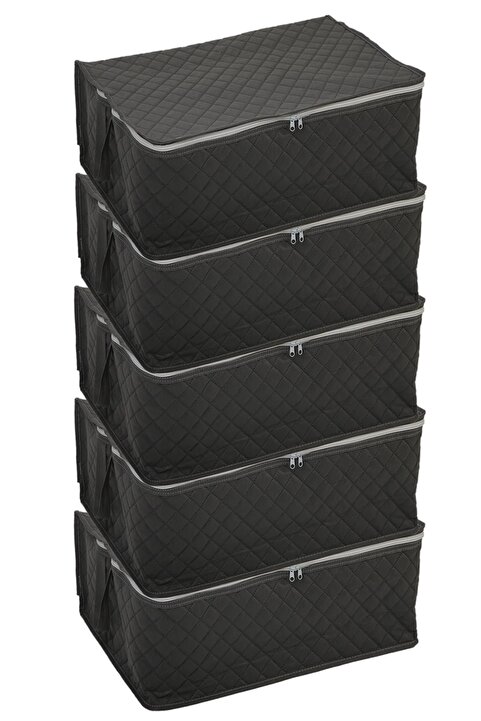 ADARYA HOME 5 Adet Büyük Boy Hurç-yorgan Hurcu 100x50x50(GRİ)
