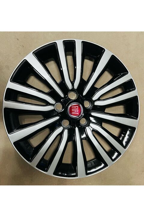 AutoWorld Jant Kapağı 15"inç Siyah Gri Kırılmaz 4adet 1 Takım Fiat Doblo Fiorino Egea 5 Bijonlu