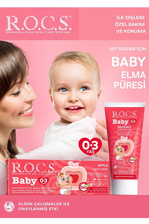 R.O.C.S. Rocs Baby 0-3 Yaş Arası Elma Püresi Tadında Diş Macunu 35 ml