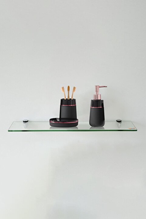Bubizde Cam Etejer Rafı - Cam Raf - Banyo Rafı - Duvar Rafı - Mutfak Rafı 12x50cm Temperli Şeffaf Cam