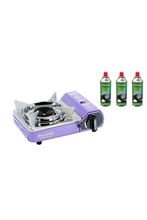 Orcamp Tekli Mini Portatif Ocak Plastik Çantalı 3 Adet 227 gram Kartuş Gaz
