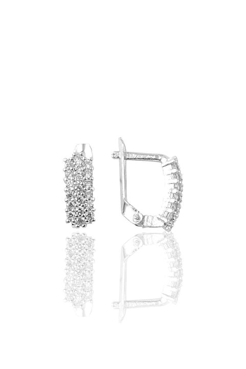Söğütlü Silver Gümüş Zirkon Taşlı J Küpe Sgtl9197