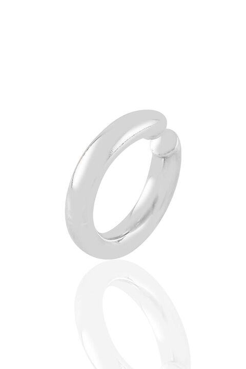Söğütlü Silver Kadın Gümüş Sade Sıkıştırmalı Kıkırdak Küpe Sgtl10887rodaj