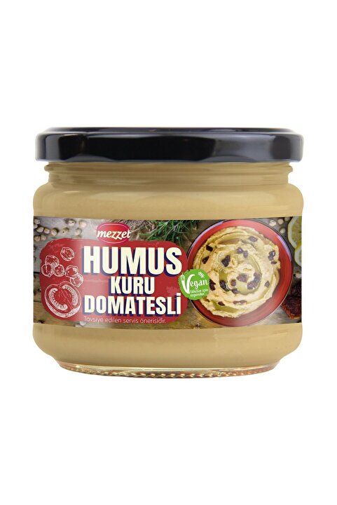 Mezzet Vegan Kuru Domatesli Humus 300 g - Koruyucusuz Gurme Tahinli Sos