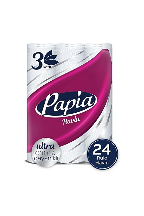 Papia Kağıt Havlu 24 Rulo (12 RULO X 2 PAKET)