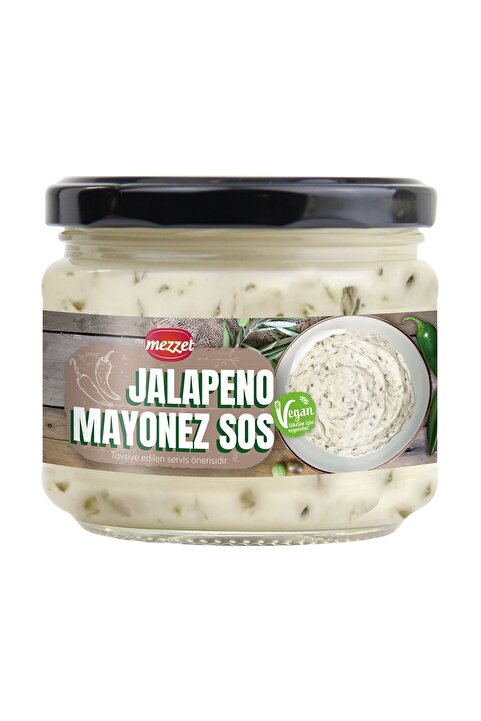Mezzet Vegan Koruyucusuz Jalapeno Mayonez 300 gr - Acılı Bitkisel Mayonez Sos