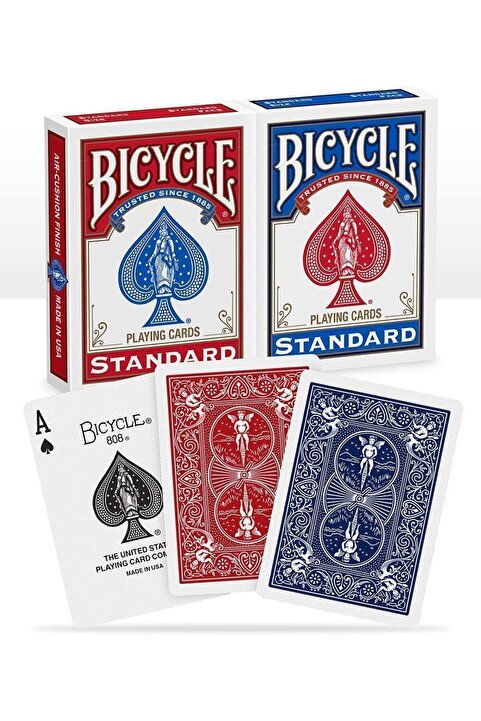 Bicycle Orijinal Standart Iskambil Oyun Kartları Kırmızı Mavi Çift Deste Uspcc