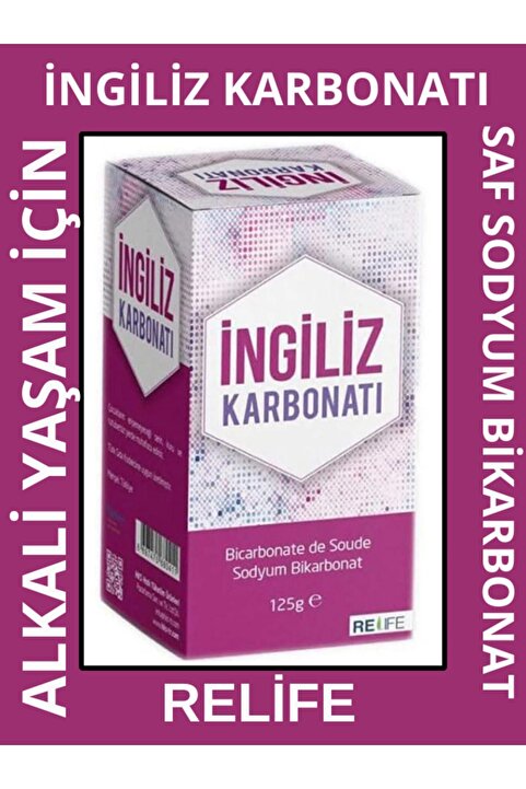 Relife Saf İngiliz Karbonatı 125 gr - %100 Doğal Sodyum Bikarbonat (Alkali Yaşam & Cilt Bakımı İçin)