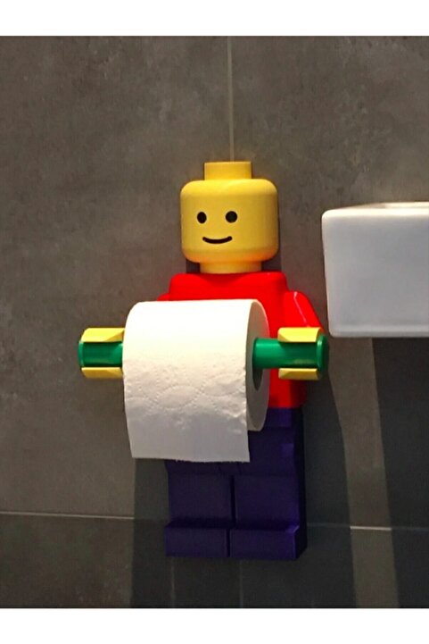Genel Markalar Tuvalet Kağıdı Tutucu Tuvalet Kağıtlığı - Büyük Boy -Lego Adam Tuvalet Kağıdı Tutucu