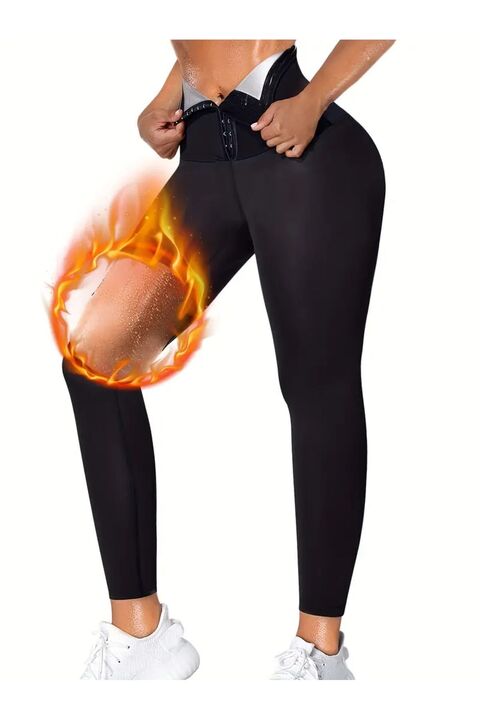 MİSTİRİK Sauna-Tayt Model Sıkılaştırıcı Etkili Yüksek Bel Agraflı Termal Toparlayıcı ve Sport Tayt