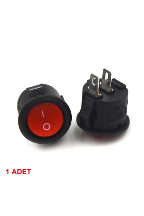 Genel Markalar Yuvarlak 2 Pin Anahtar Rocker Switch Mini Buton Kırmızı Aç Kapa