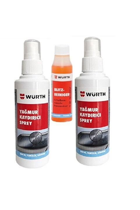 Würth Yağmur Kaydırıcı Sprey 2 Adet & Konsantre Cam Sabunu 1 Adet