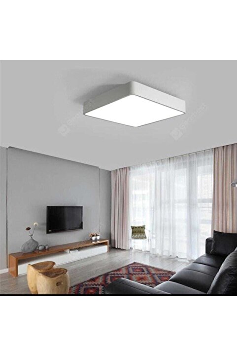 Genel Markalar Beyaz Ledli Sıva Üstü Led Panel Kare Tavan Armatürü 6500k Beyaz Işık 21x21 cm