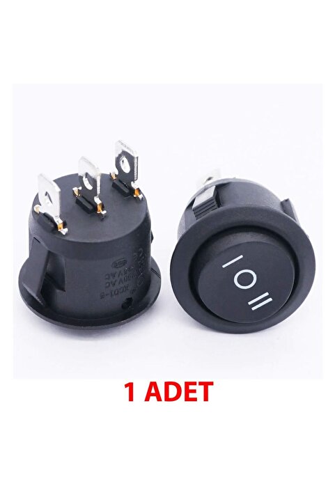 Genel Markalar Yuvarlak 3 Pin Anahtar Rocker Switch Mini Buton Siyah 3 Durumlu