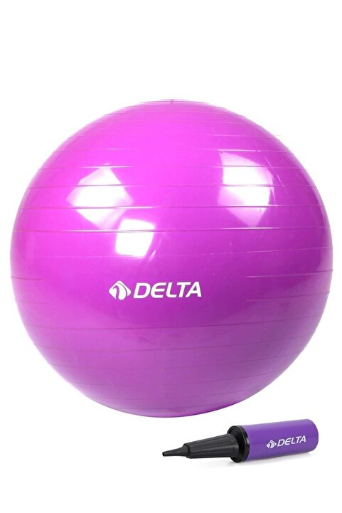 Delta 55 Cm Deluxe 140 Cm - 159 Cm Boy Aralığında Olanlar Için Uygun Mor Pilates Topu Ve Pompa Seti