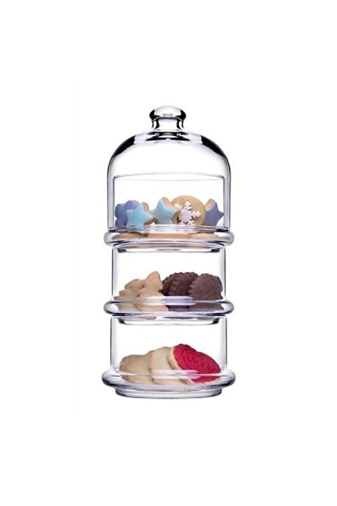Paşabahçe Küçük Boy 96986 Villa Patisserie 3 Katlı Drajelik - 21x8 Cm