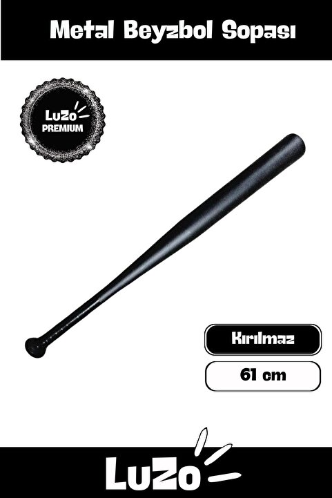 LuZo Premium Seri Kaliteli Kırılmaz Metal Baseboll Beyzbol Sopası 61 cm