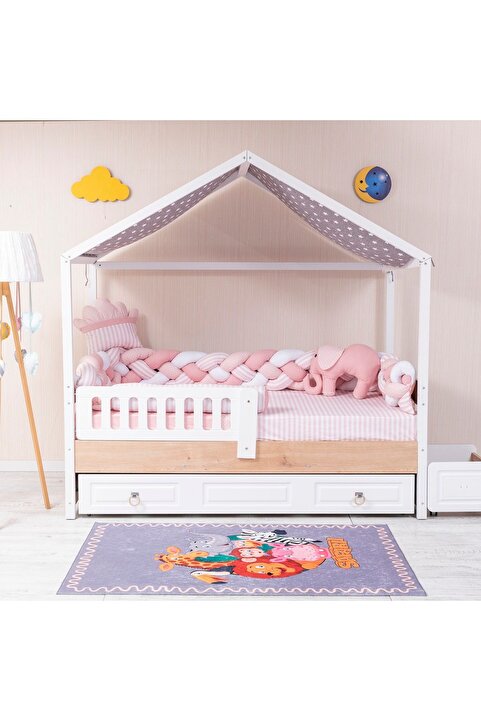 Mini Baby Montesori Yatak Koruyucu 4lü Örgü Nevresim Takımı