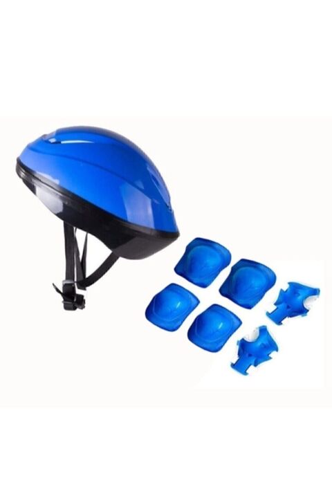 ÇİDEM'S Mavi Koruyucu Kask Dirseklik Dizlik Dirseklik Takım Set Scooter Koruyucu Aksesuarlar