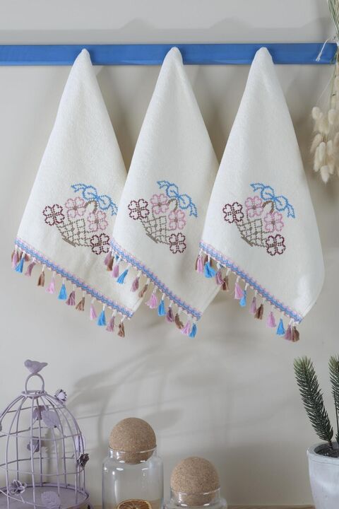 LADYNİL Mutfak Ve Banyo Havlusu 30x50 %100 Pamuk 3 Lü Set