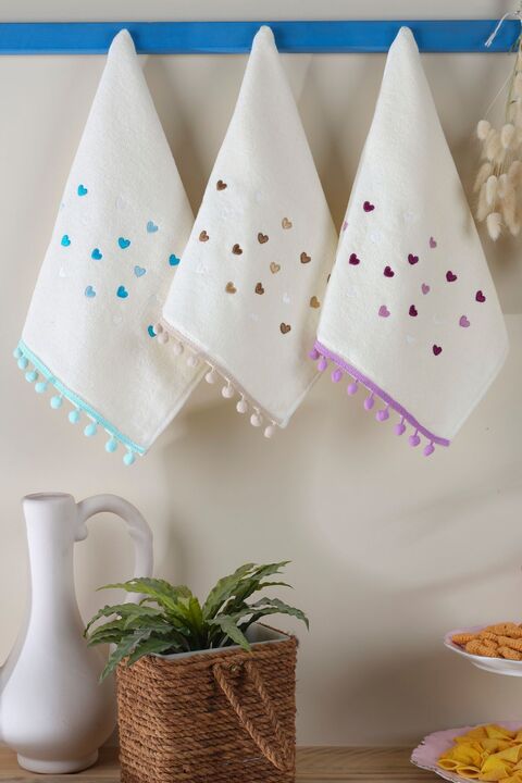 LADYNİL Mutfak Ve Banyo Havlusu 30x50 %100 Pamuk 3 Lü Set