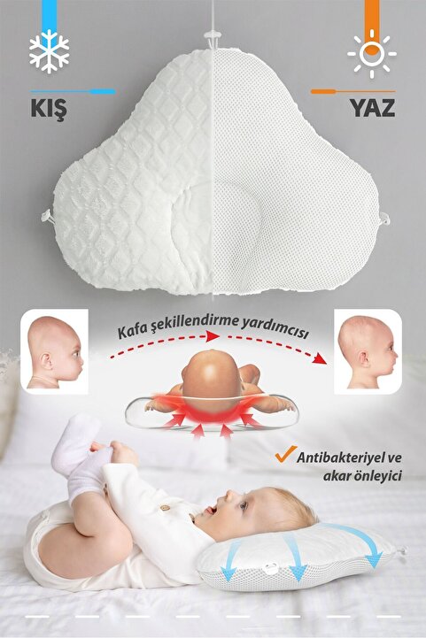 Umaybebek Düz Kafa Yastığı, Bebek Kafa Sendromu Yastığı, Yenidoğan Yastık, Uyku Baş Yastığı