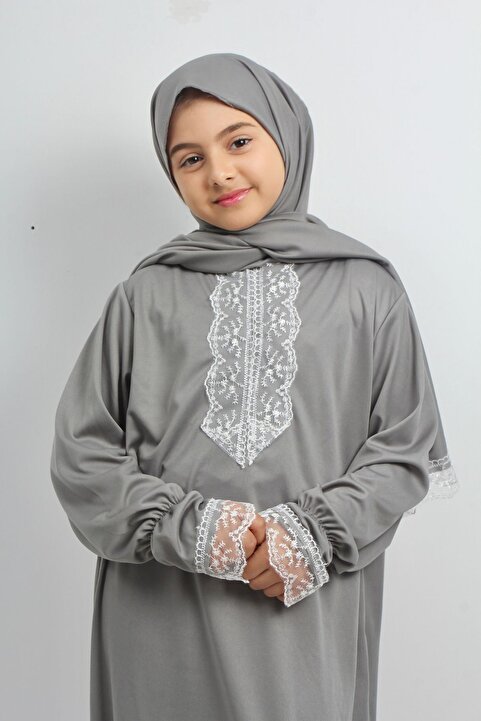 Kutay Collection Kız Çocuk Mevsimlik Terletmeyen Ferace Namaz Elbisesi