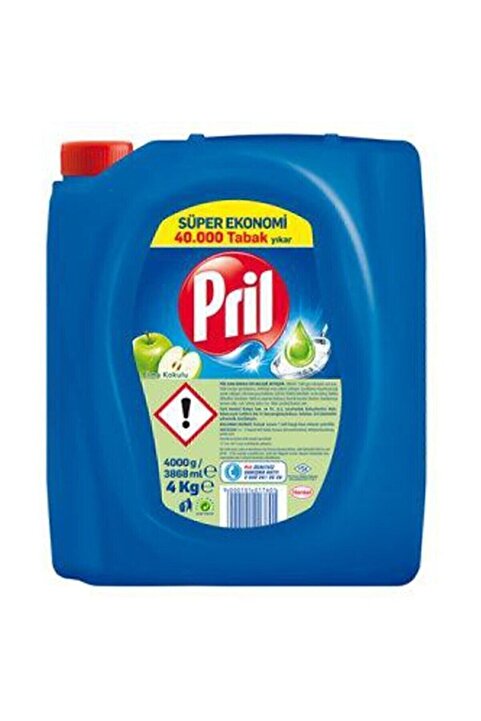 Pril Elde Yıkama Bulaşık Deterjanı Elma Kokulu 4 kg Soğuk Suda Etkili