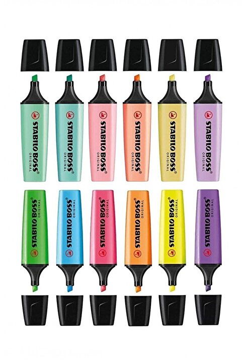 Stabilo Boss Original Fosforlu İşaretleme Kalemi 6 Pastel 6 Canlı Renk