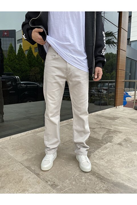 XPUPPETWEAR Bej Erkek Bol Paça Baggy Jean