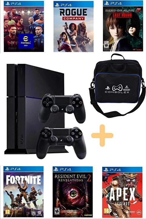 Sony Playstation 4 Fat - 1 Tb +yenilenmiş + 2. Ps4 Kol + Consolex Çanta + 10 Dijital Oyun